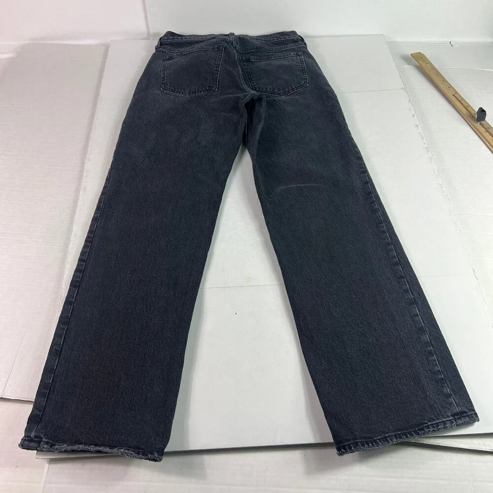 Abercrombie Fitch Jeans Women's 28x30* Low Rise Baggy Black Faded Denim Tag 25R - Picture 9 of 16